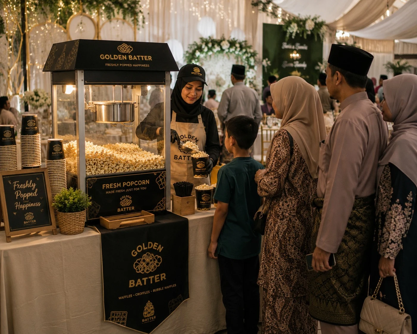 Golden Batter live dessert station at an event